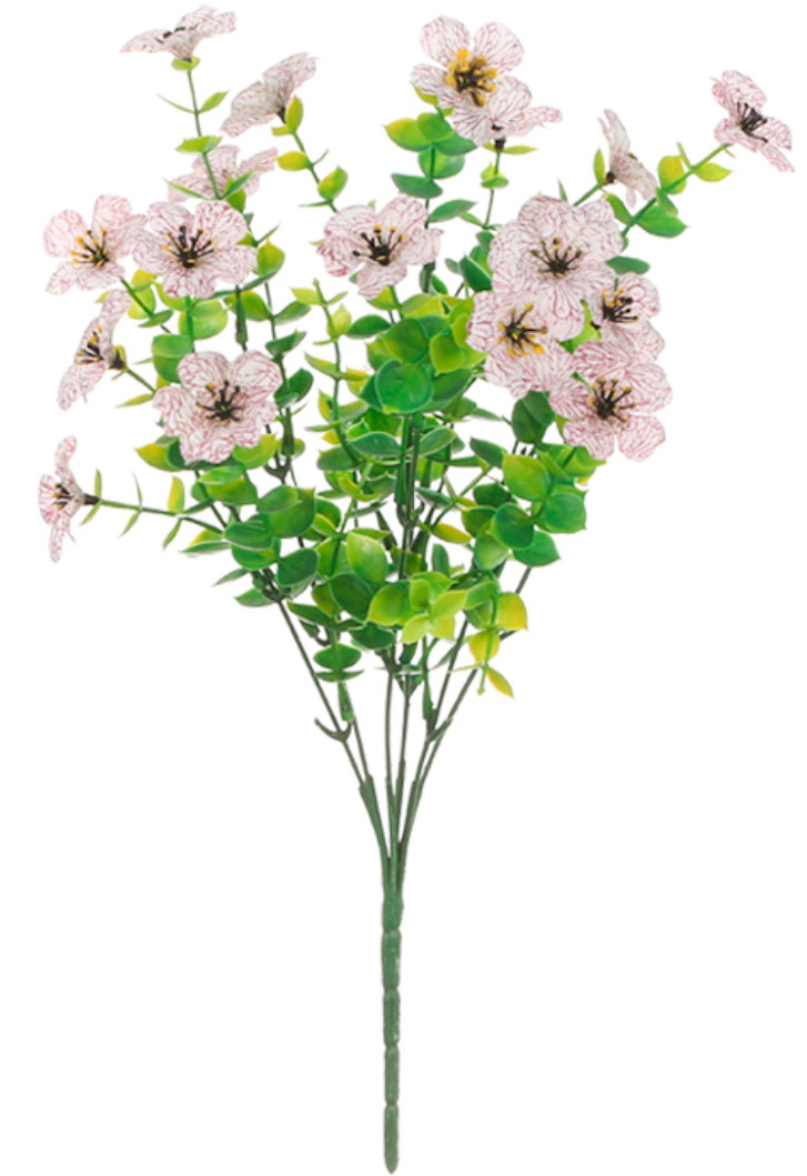 Follaje con Flor Rosa claro
