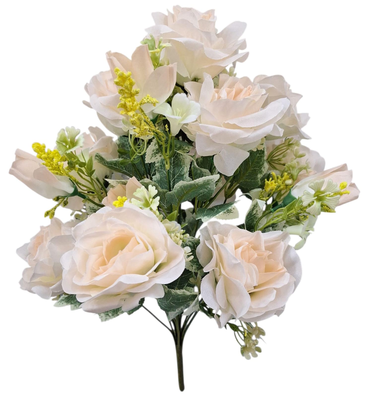 Ramo Rosas Con Follaje Beige