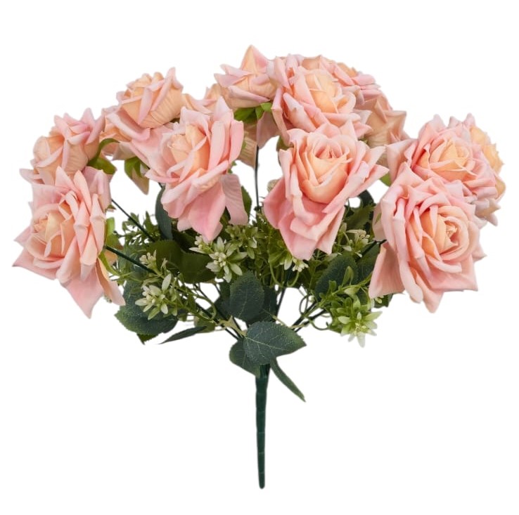Ramo Rosas Terciopelo Rosa palo