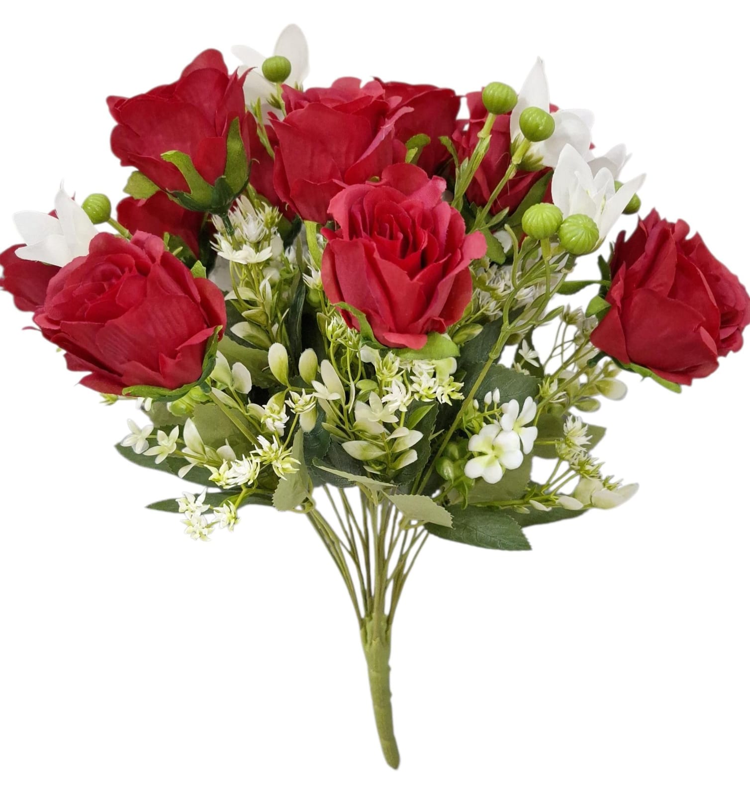 Ramo Rosas Botón X14 Rojo