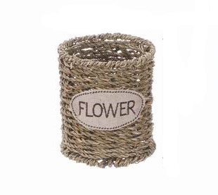 Florero Cilindro Mimbre 13cm