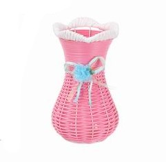 Florero Ratan 18.5 cm Rosa