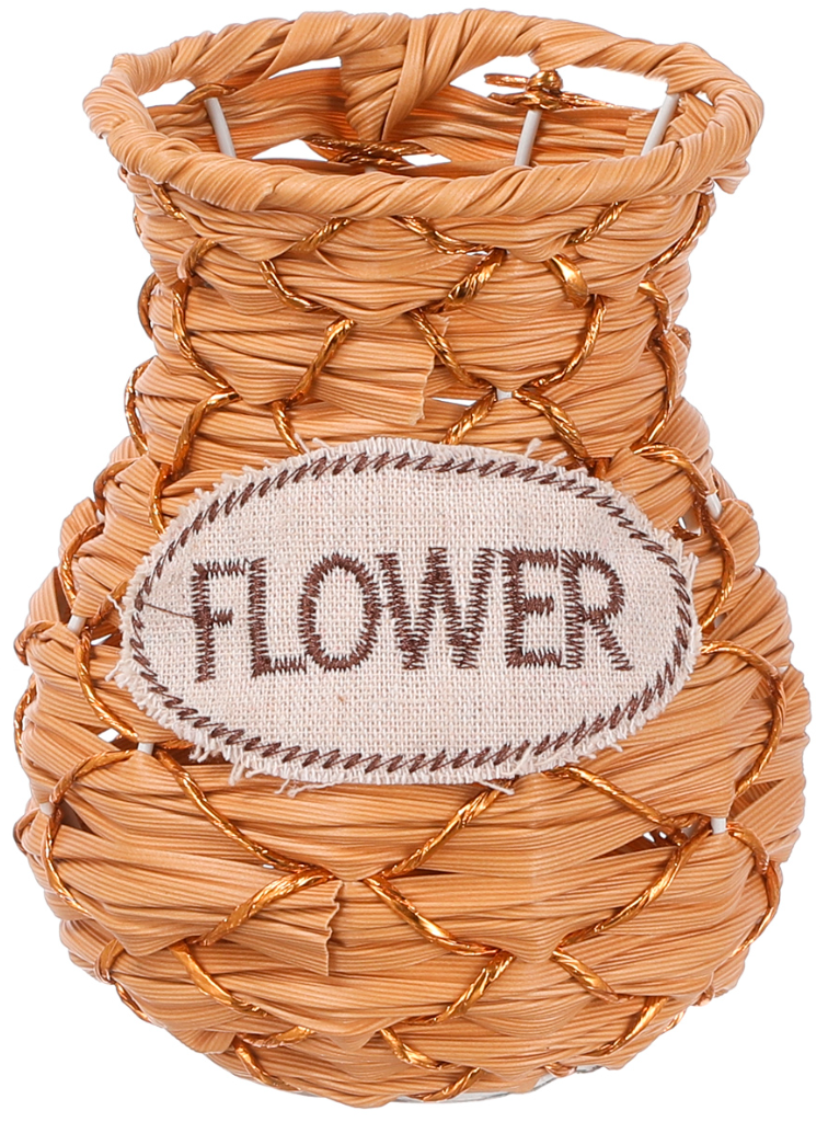 Florero Ratan 14.5 cm Beige